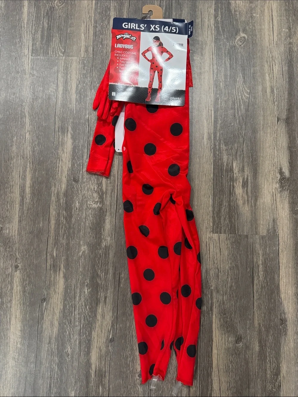 Miraculous Ladybug Red Polka Dot Kids Halloween Costume Dress up- Girls XS (4/5)